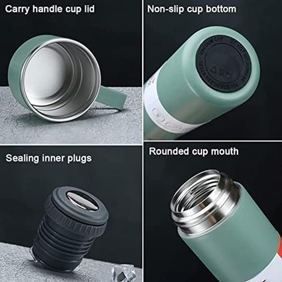 Stainless Steel Vacuum Flask Set with 3 Steel Cups