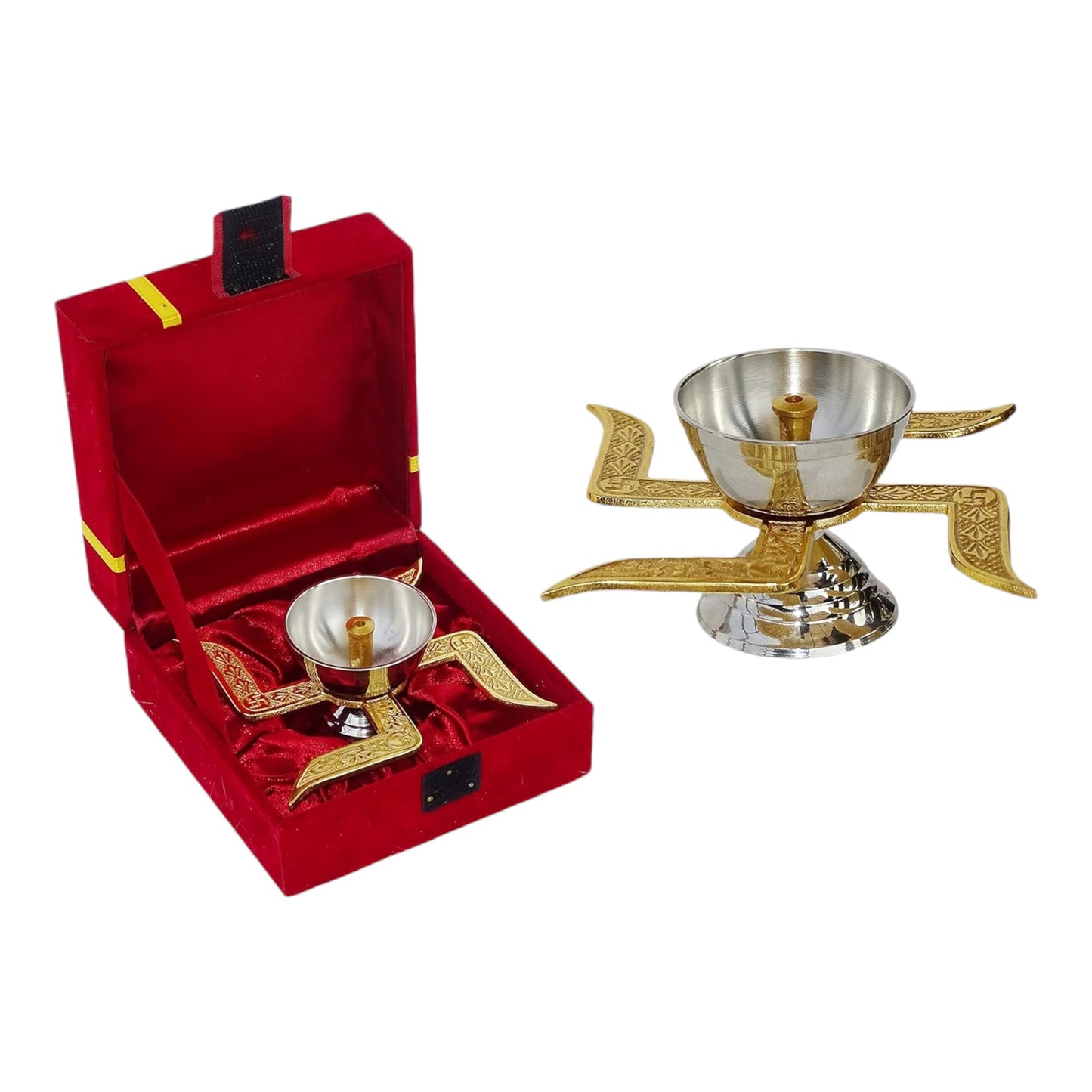 Brass Swastik Diya for Pooja