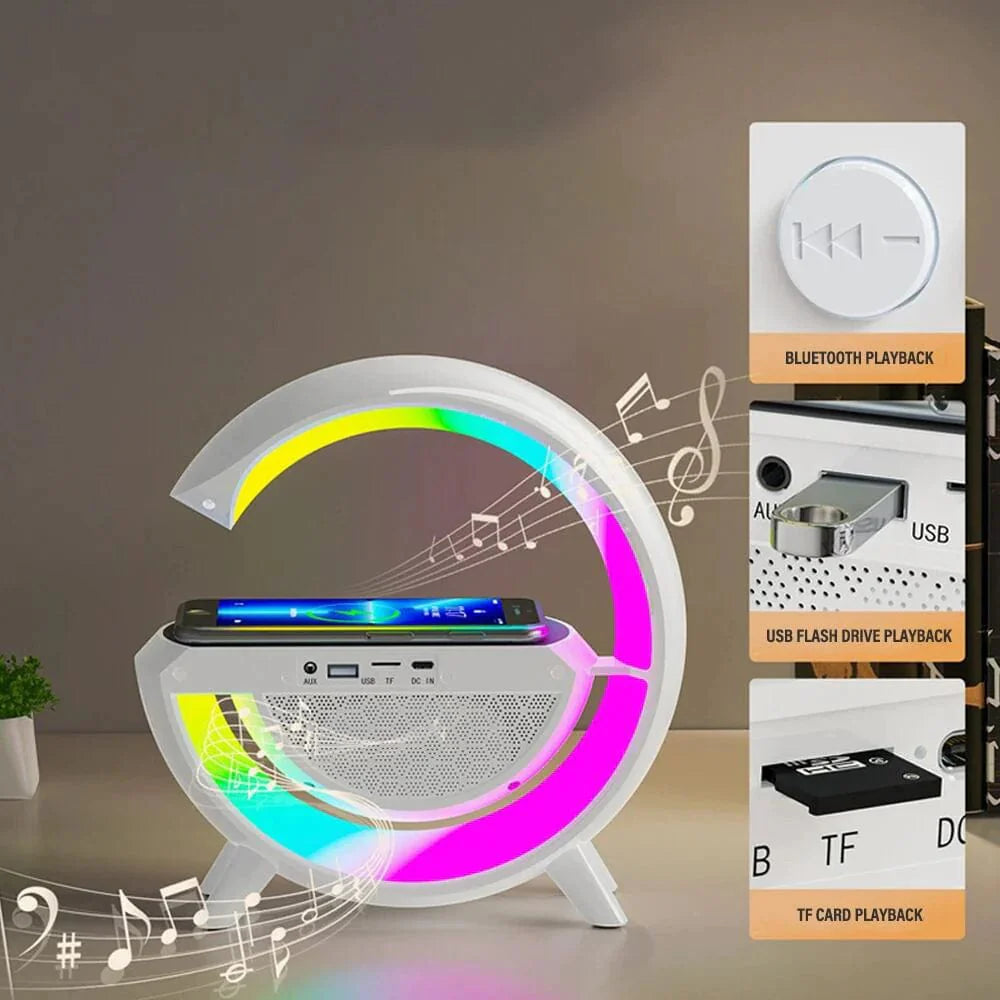 G-Shape LED Wireless Charging Speaker