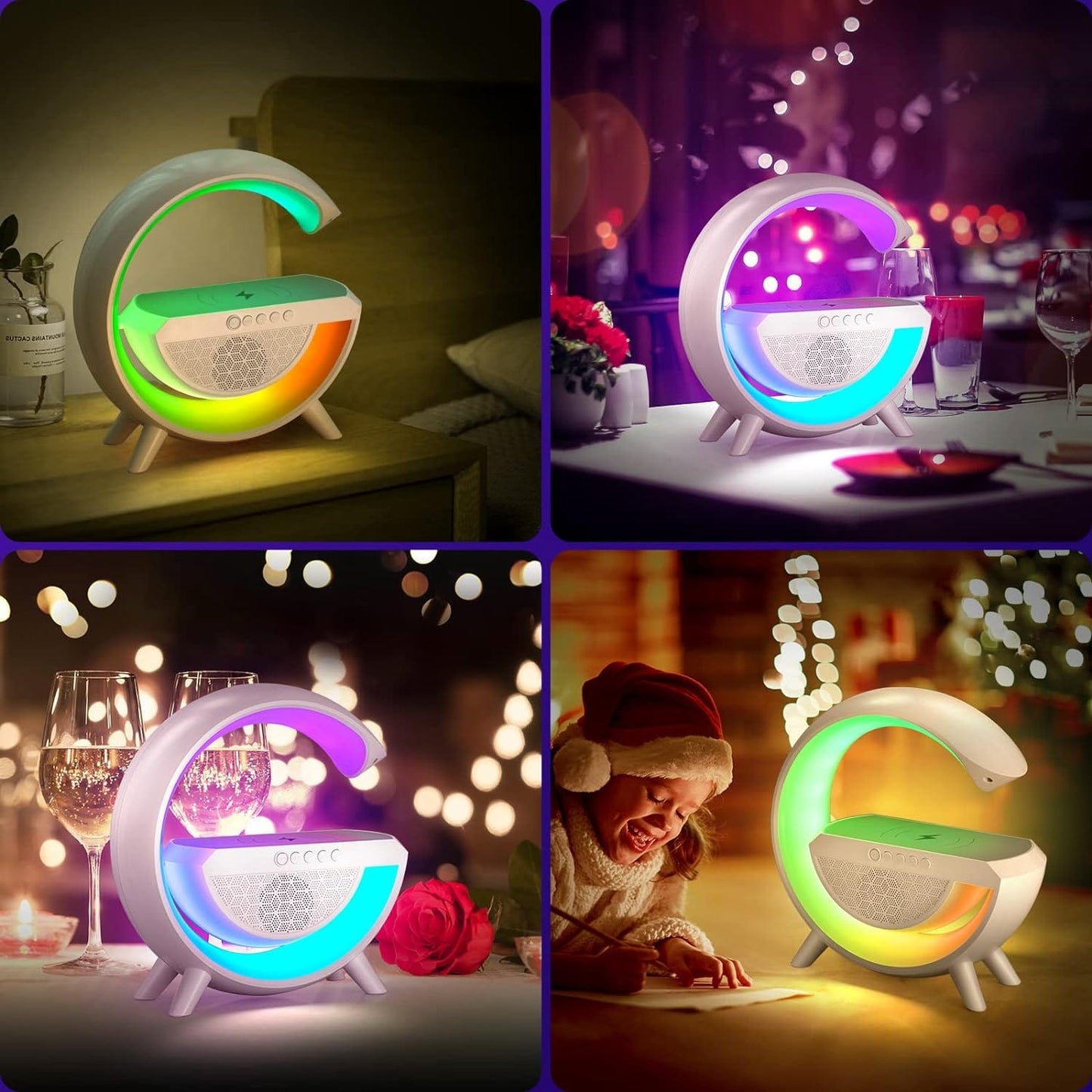 G-Shape LED Wireless Charging Speaker