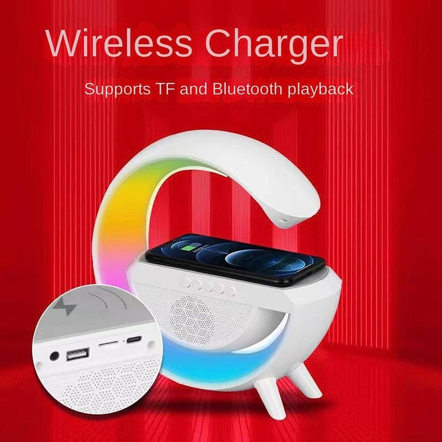 G-Shape LED Wireless Charging Speaker