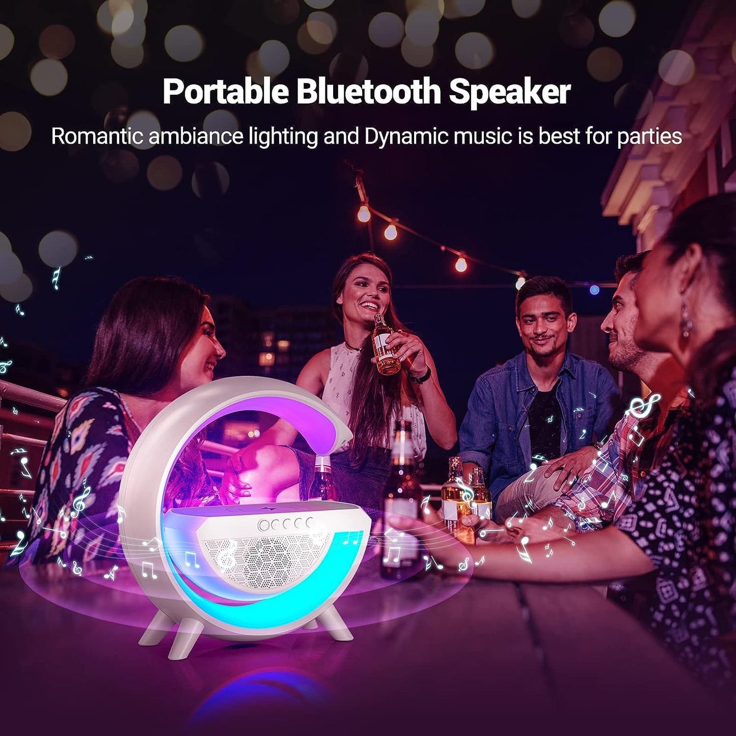 G-Shape LED Wireless Charging Speaker